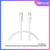 REMAX - RC-C010 C-C Chelectricy Series Type-C to Type-C PD Fast Charging Data Cable (30W) - White